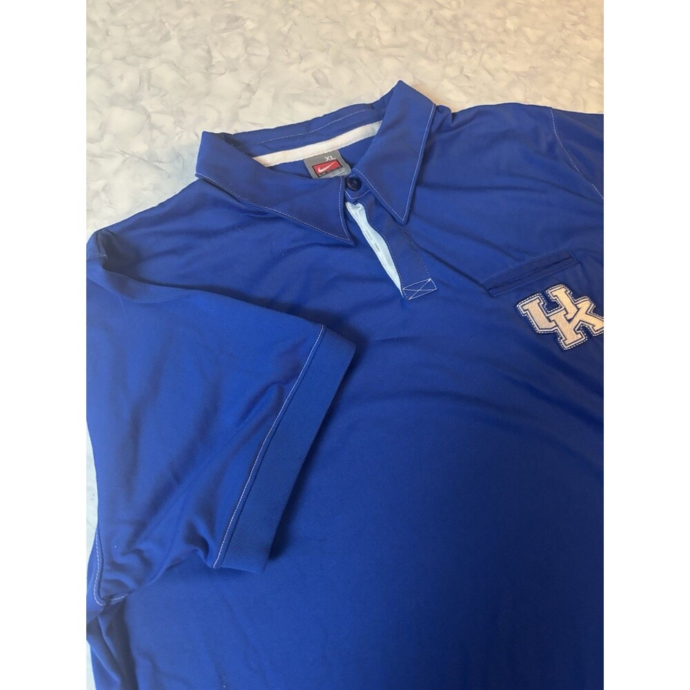 Vintage Nike Team Kentucky Wildcats Polo Shirt Mens XL Blue Embroidered Y2K